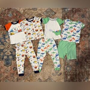 Little Me Dinosaur and Vehicle Pajama Sets
